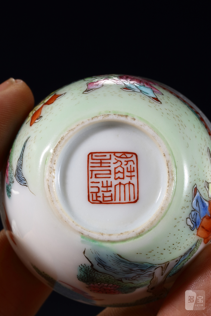 清道光嶰竹主人婴戏杯一对 - 图3